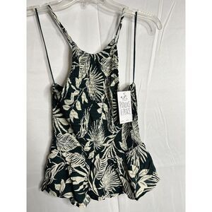 Patrons of Peace Green Leaf‎ Floral Halter Top Size Small New W/ Tags